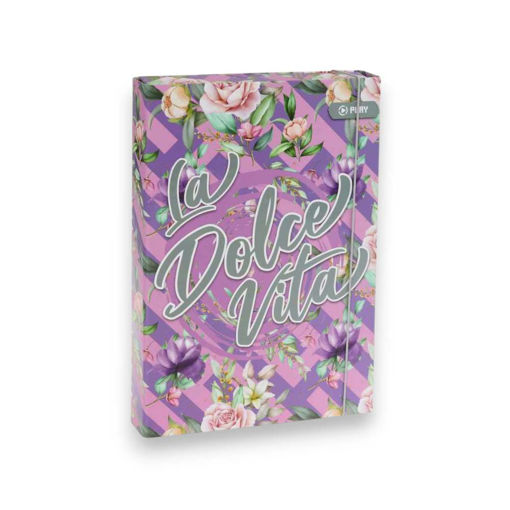 Picture of A4 ELASTIC BOX FILE 4CM GIRL LA DOLCE VITA